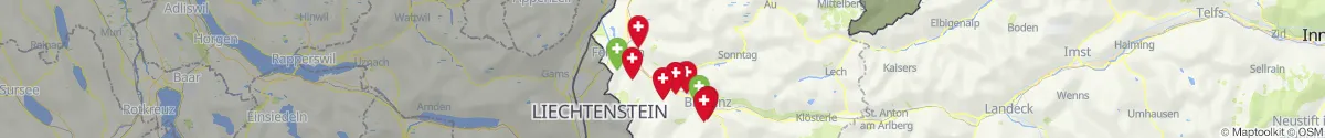 Kartenansicht für Apotheken-Notdienste in der Nähe von Ludesch (Bludenz, Vorarlberg)